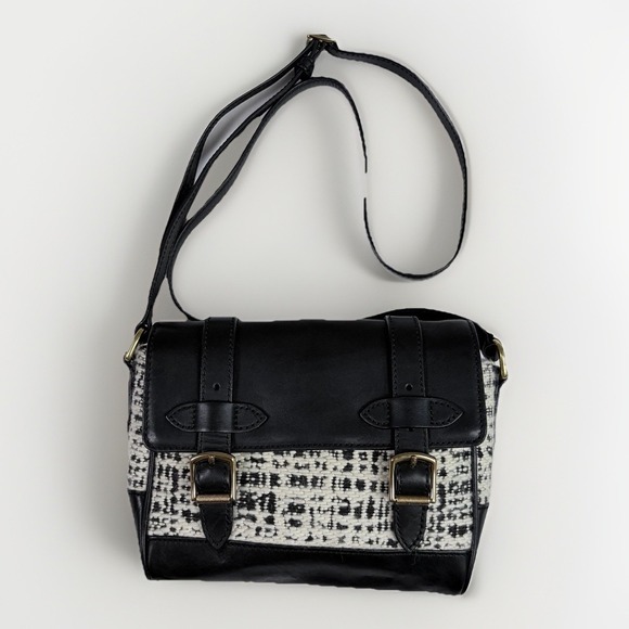 J.CREW Handbags - J.Crew Marlie Purse Tweed Wool Leather Magnetic Close Adjustable Strap Old Money